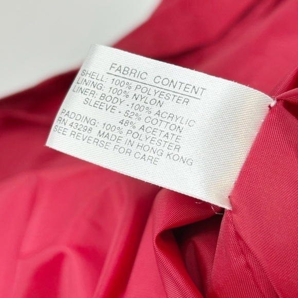 Vintage GALLERY Women’s Red Overcoat Zip Out Lining Lace Up Detail On Back Sz L - Picture 9 of 10